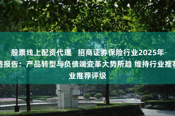 股票线上配资代理   招商证券保险行业2025年度策略报告：产品转型与负债端变革大势所趋 维持行业推荐评级